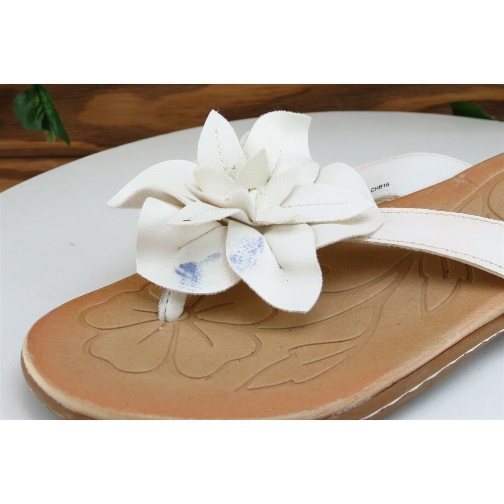 Born concept Sz 6 M White Flip Flop Synthetic‎ Women Sandals - Picture 2 of 9